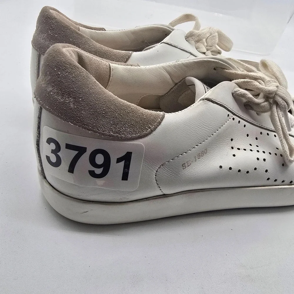 Sam Edelman Aubrie Shoes Womens Size 8 White Leather Suede Low Top Sneakers